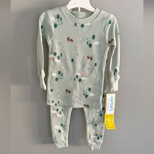 Carters 18M Pajama Set Mint Green Patterned‎ 2pc Baby Sleepwear NEW
